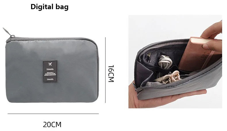 Travel Organizer Set - Suitcase Packing Cubes 8 Pieces Portable Wardrobe Luggage Storage Bags for Clothes & Shoes