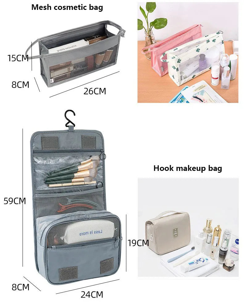 Travel Organizer Set - Suitcase Packing Cubes 8 Pieces Portable Wardrobe Luggage Storage Bags for Clothes & Shoes