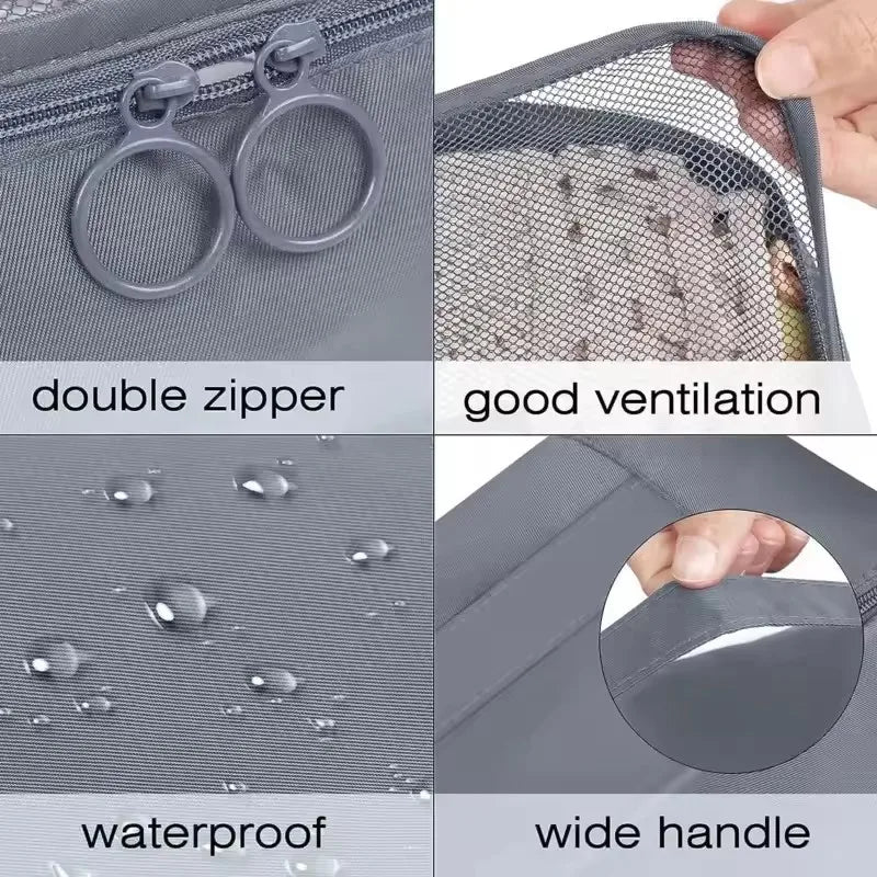 Travel Organizer Set - Suitcase Packing Cubes 8 Pieces Portable Wardrobe Luggage Storage Bags for Clothes & Shoes