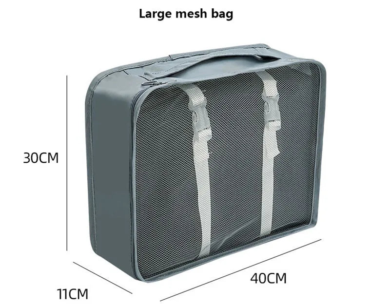 Travel Organizer Set - Suitcase Packing Cubes 8 Pieces Portable Wardrobe Luggage Storage Bags for Clothes & Shoes
