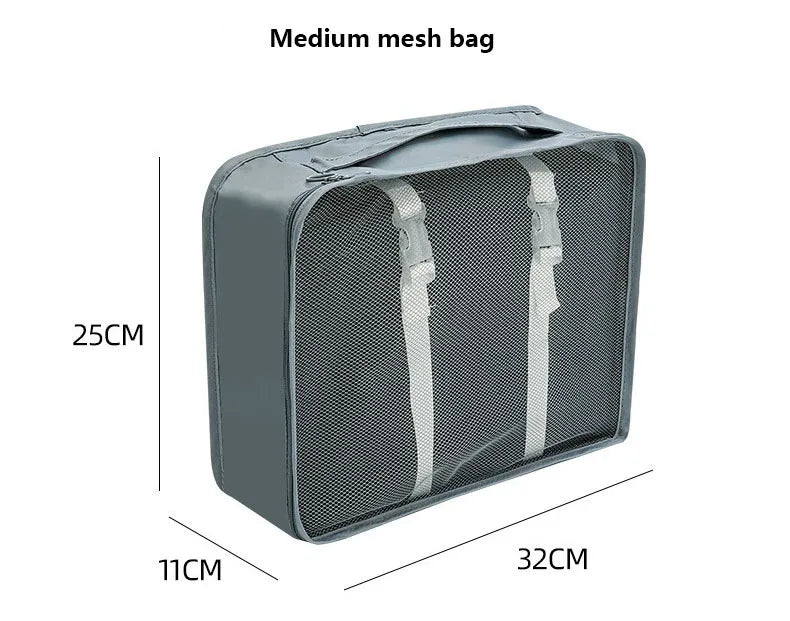 Travel Organizer Set - Suitcase Packing Cubes 8 Pieces Portable Wardrobe Luggage Storage Bags for Clothes & Shoes
